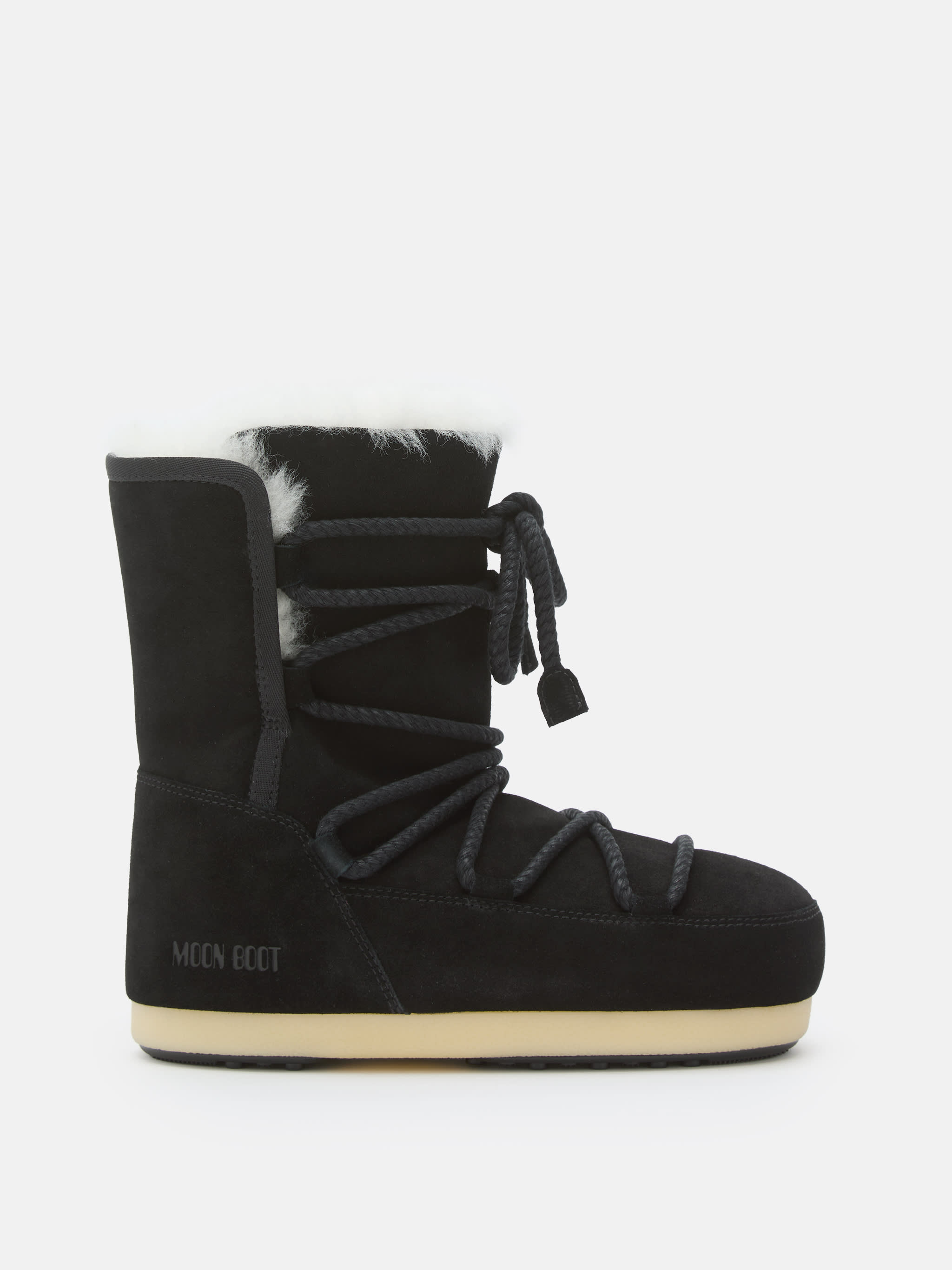 BOTA SUEDE Y SHEARLING NEGRO EVX