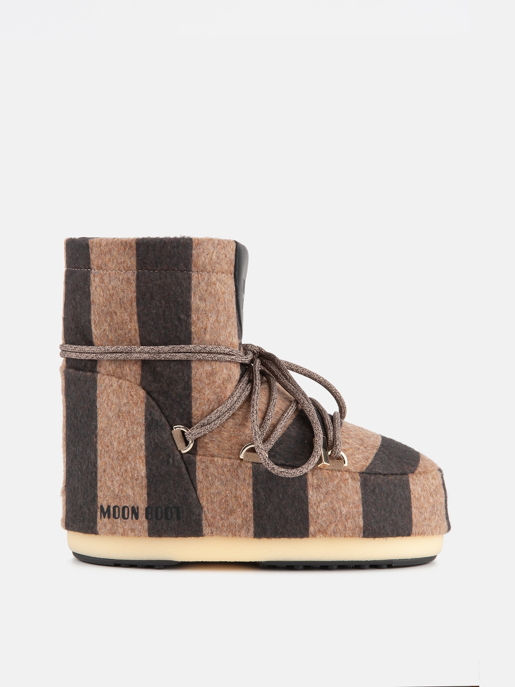 Botas Jacquemus + Moon Boot ICON LOW BEIGE CON CINTAS DE LANA