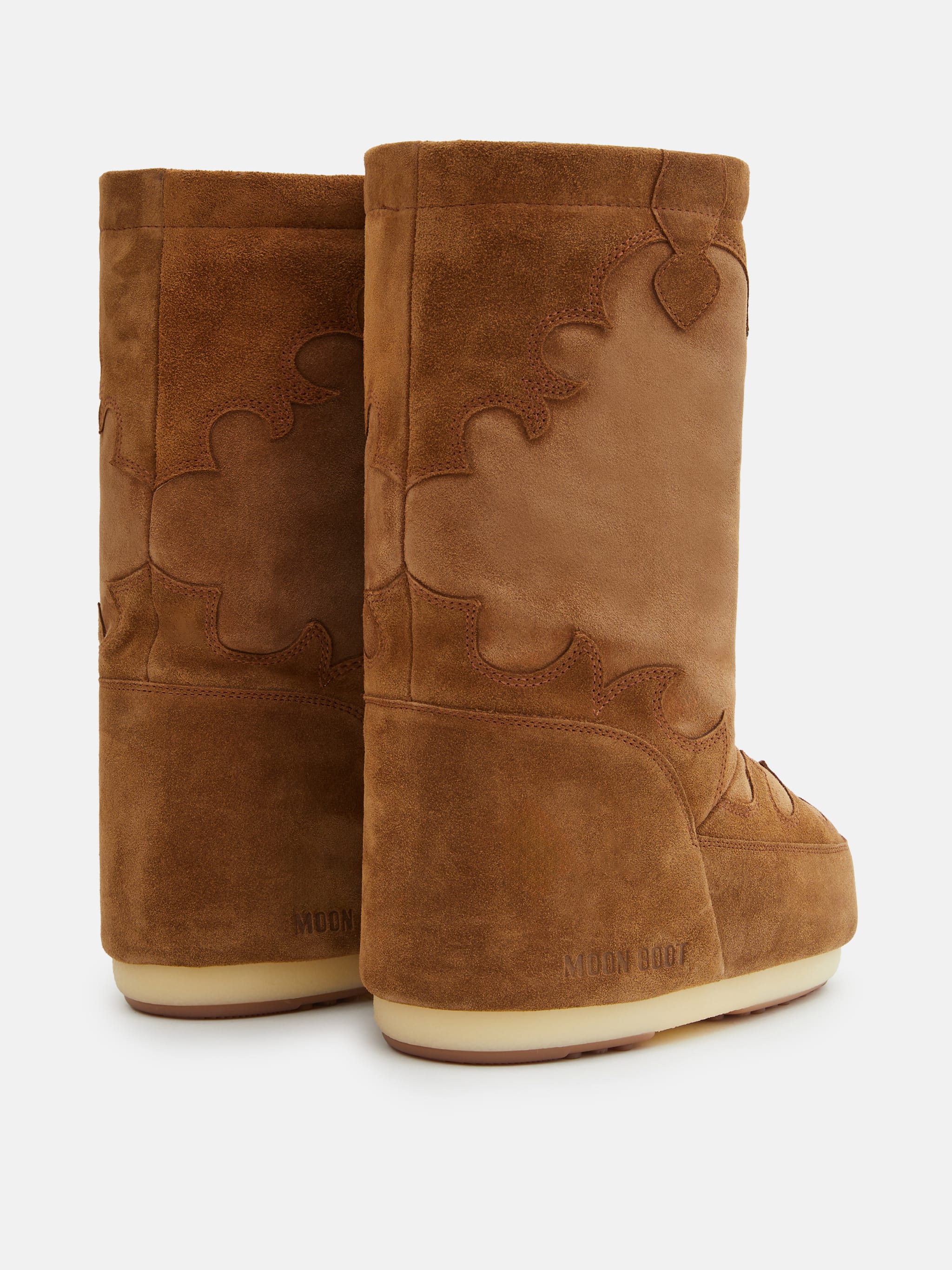 BOTAS MARRONES CON EMBROIDERÍA DE CUERO SUEDE ICON
