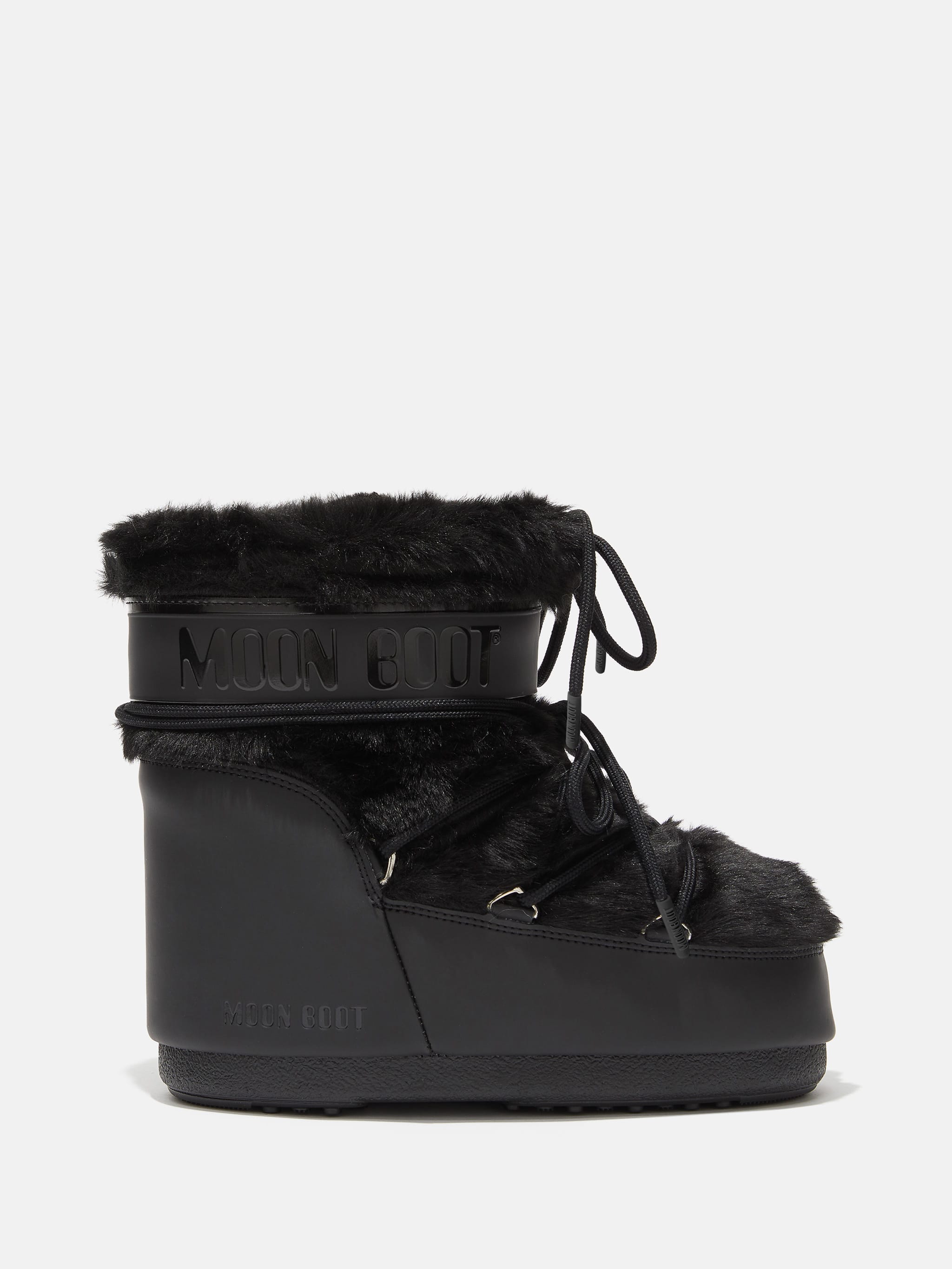 BOTAS ICON LOW NEGRO CON PELUSA FALSA