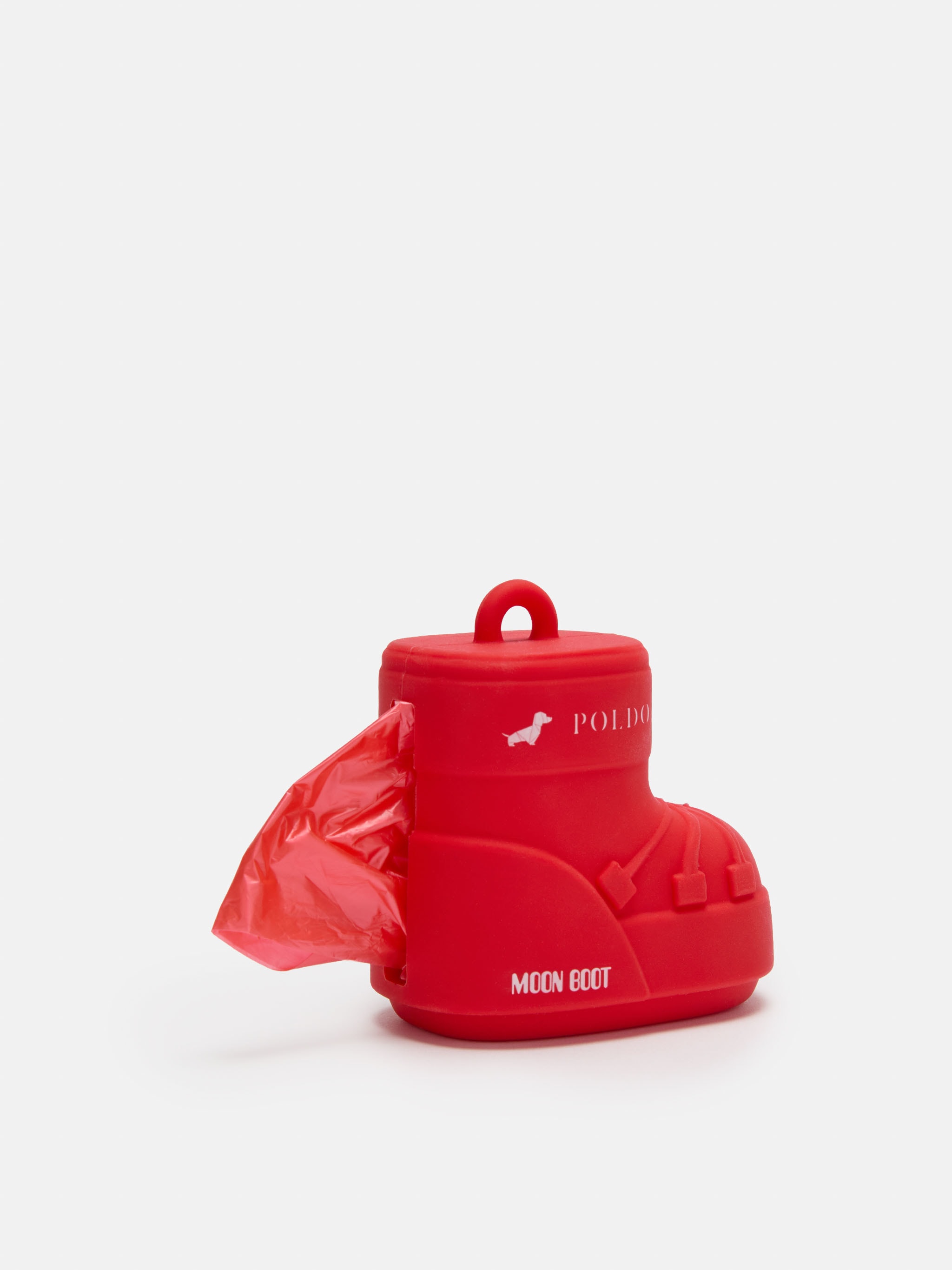 MOON BOOT X POLDO DOG COUTURE PORTA BOLSAS PARA PERROS ROJO