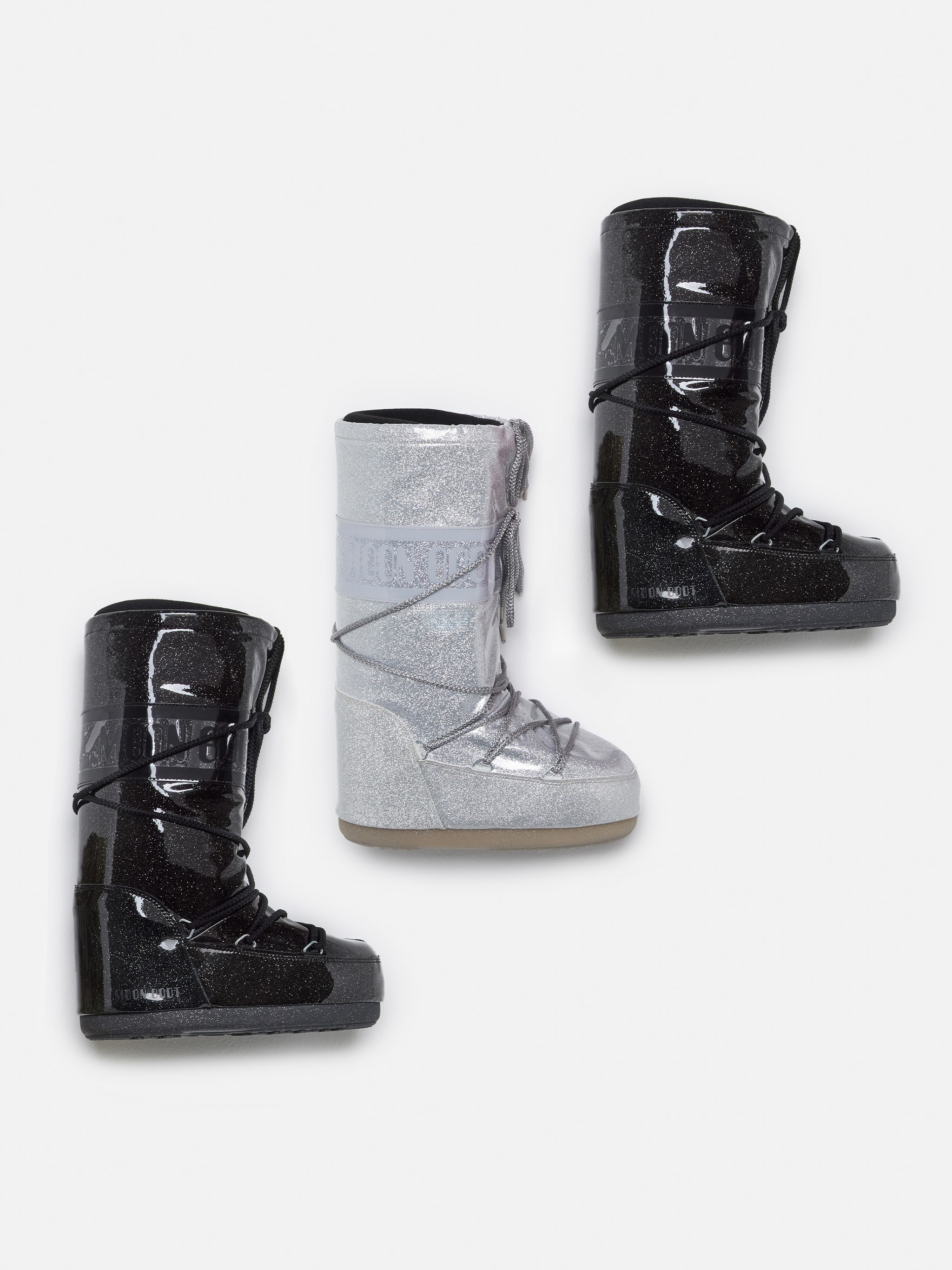 BOTAS DE BRILLOS PLATA ICON